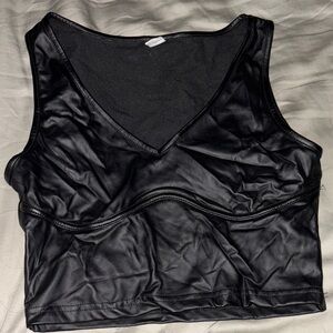 Faux Leather Crop Top